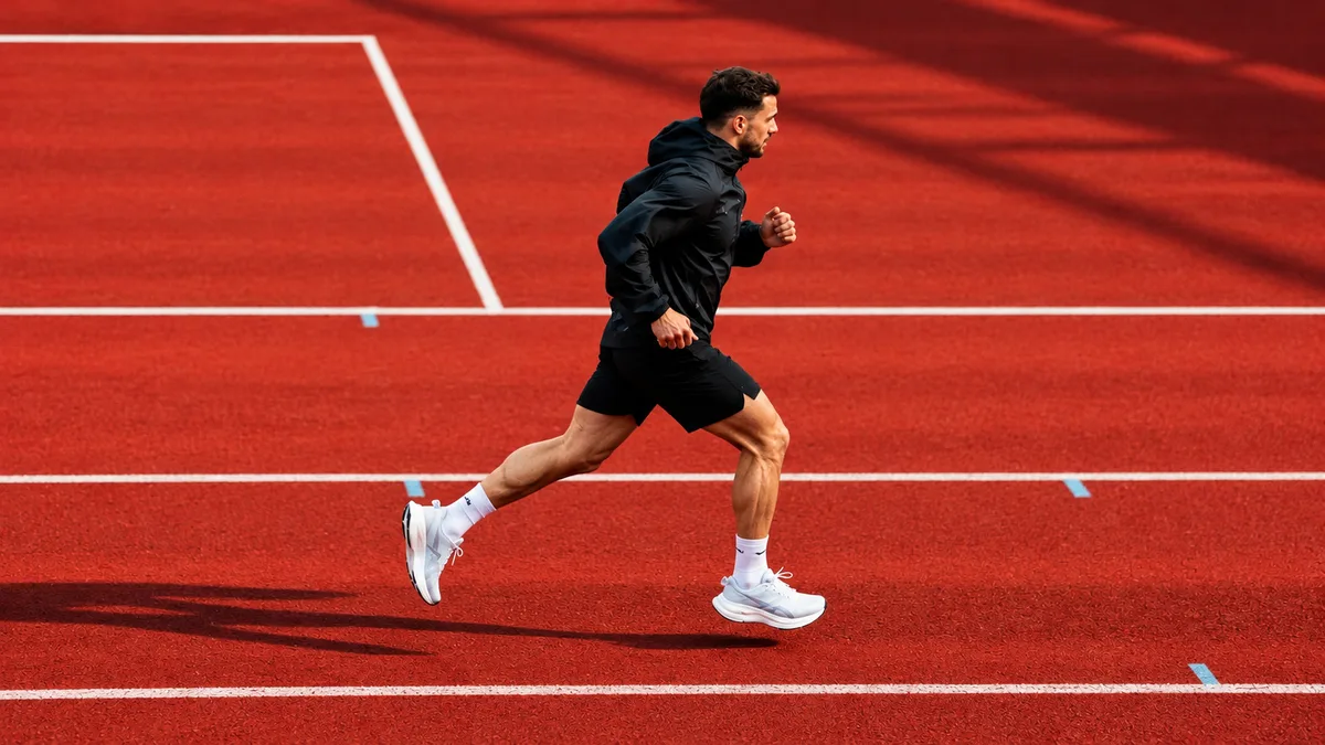 Atleta corriendo en la pista